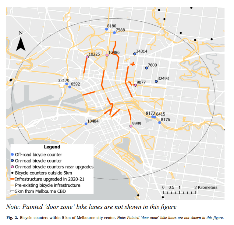 Inner Melbourne area uses for bike data research