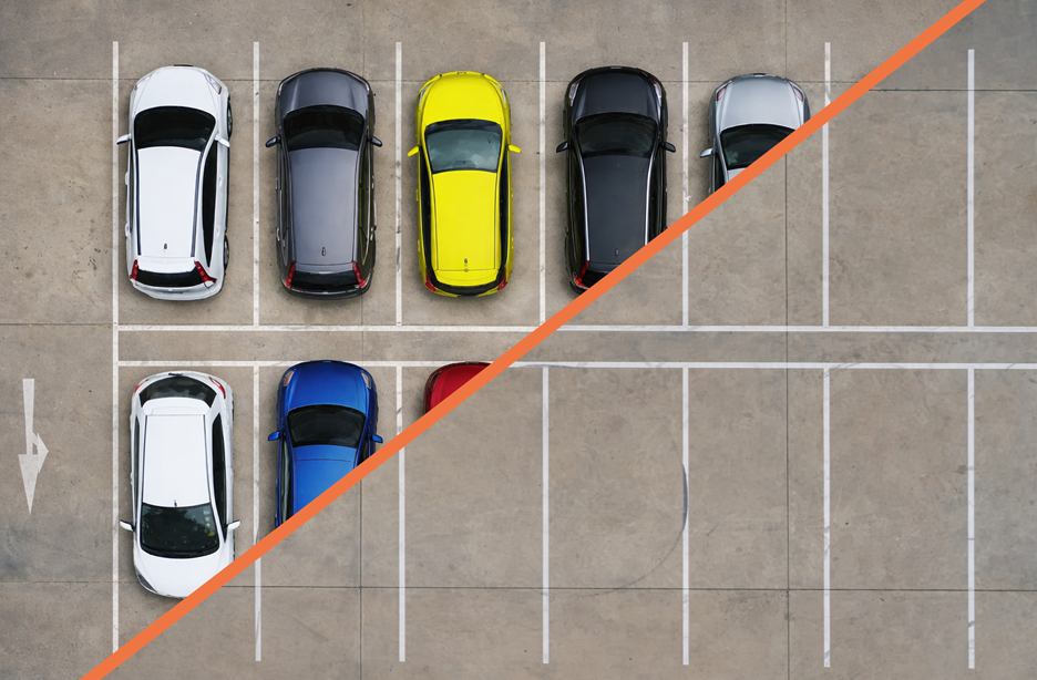Lambeth methodology diagram showing parked cars versus available parking spaces to calculate parking stress