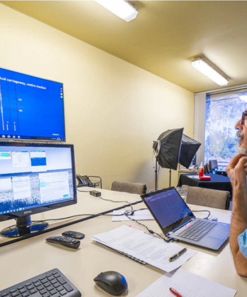 Person Looking at Computer