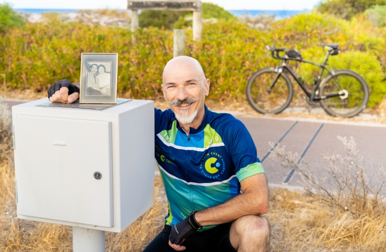 Maurice at a MetroCount Permanent Bike Monitoring Site