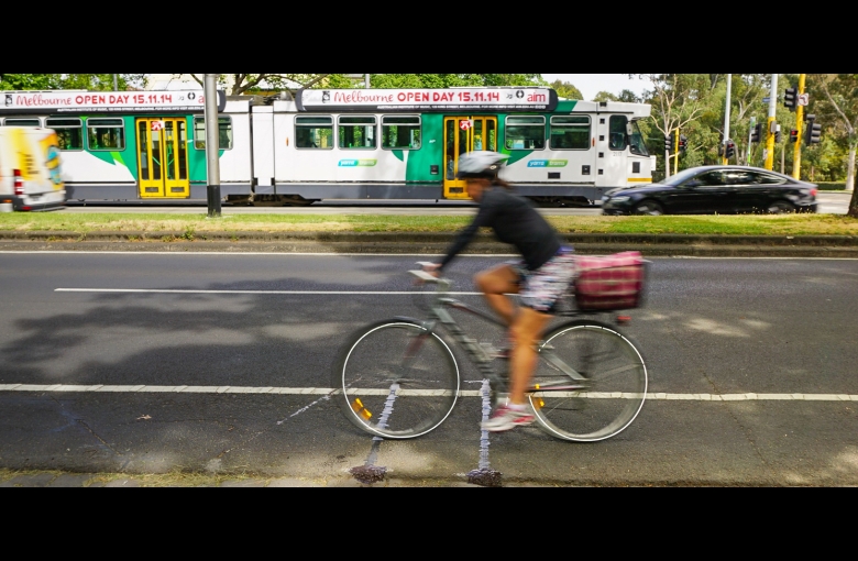 Cyclist in Melbourne