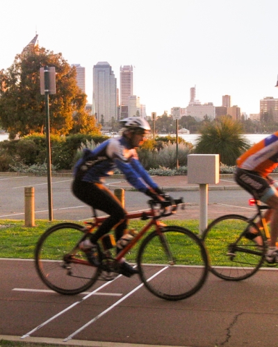 Cyclists in Perth